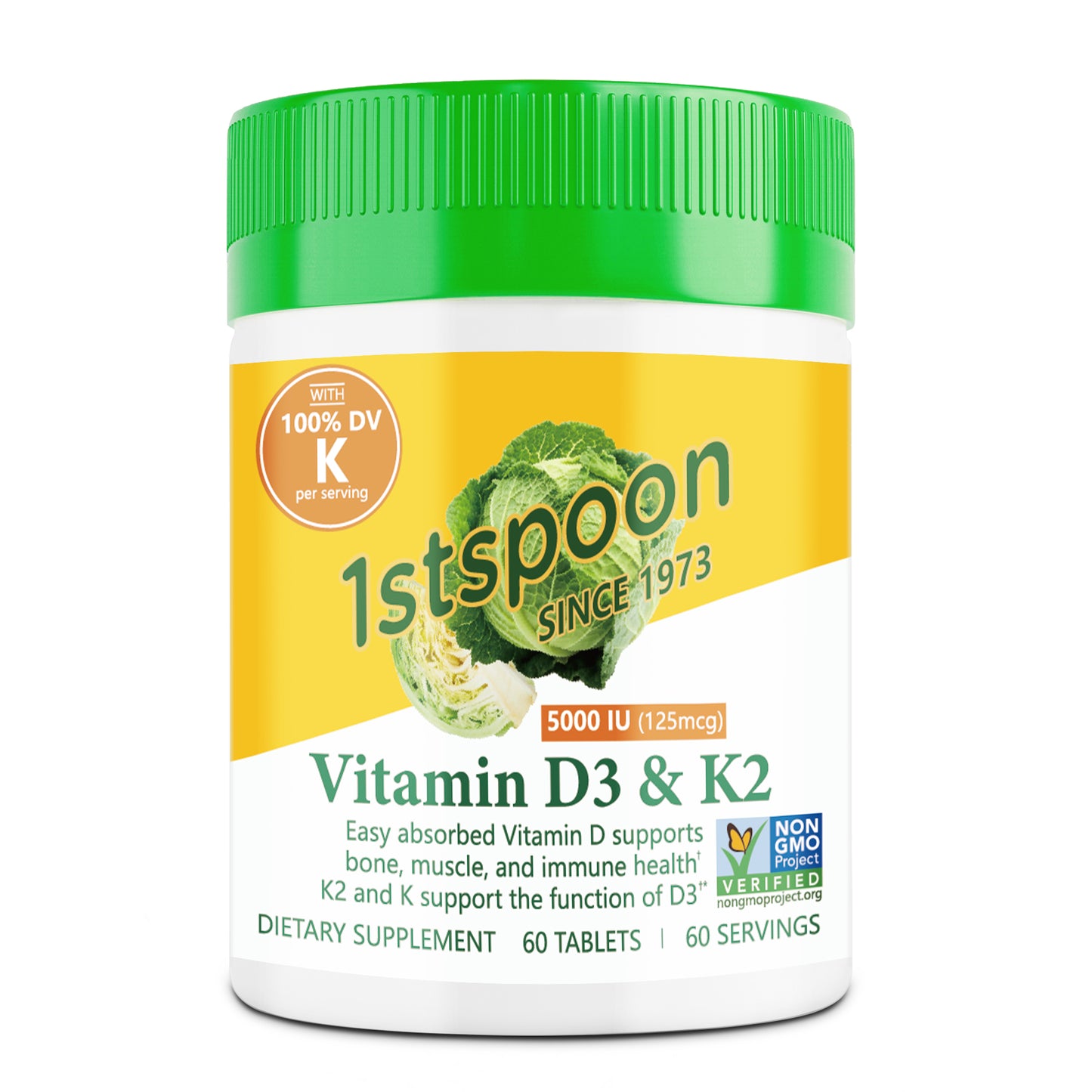 Vitamin D3 5000 IU (125 mcg) plus K & K2