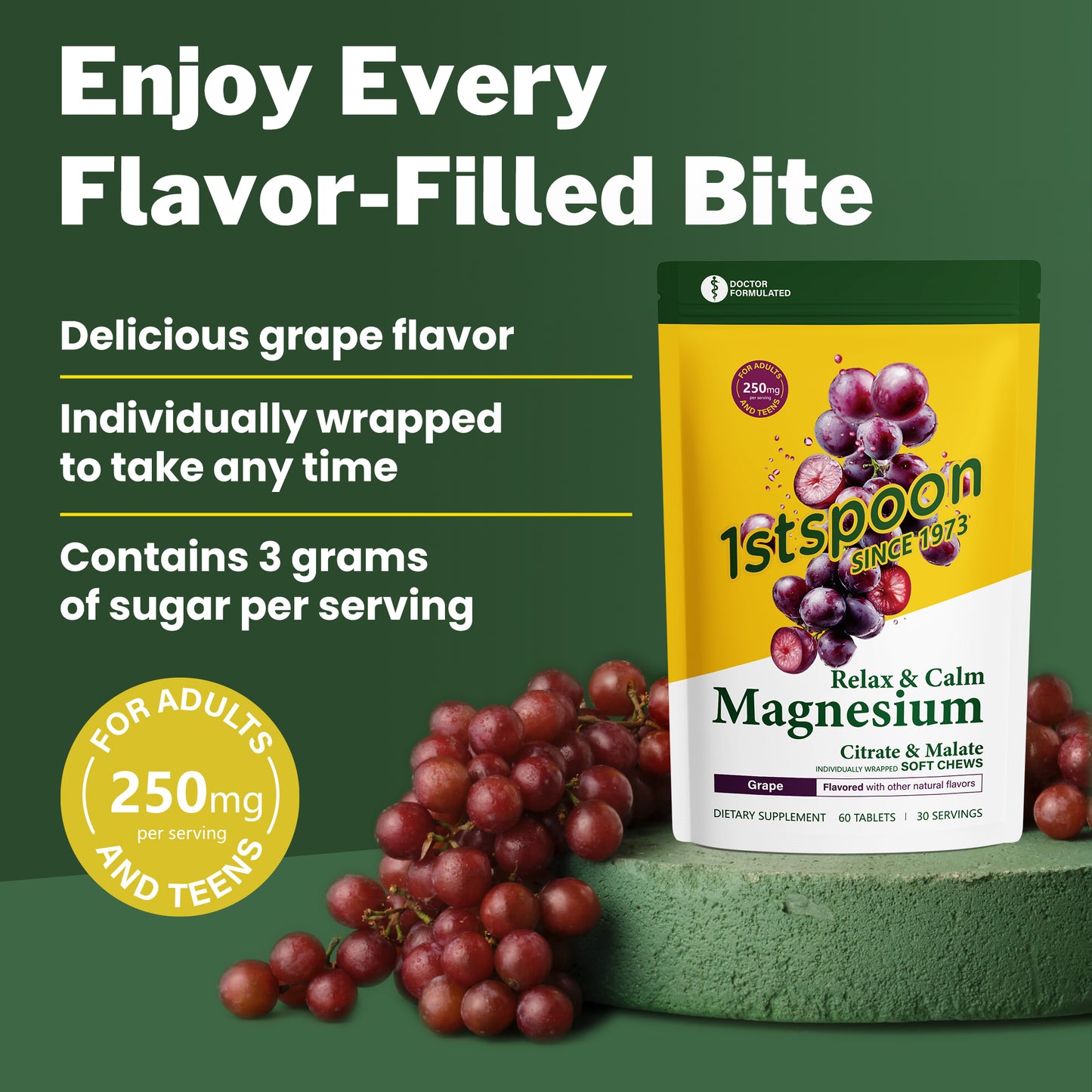 Relax + Calm† Magnesium Soft Chews - Grape