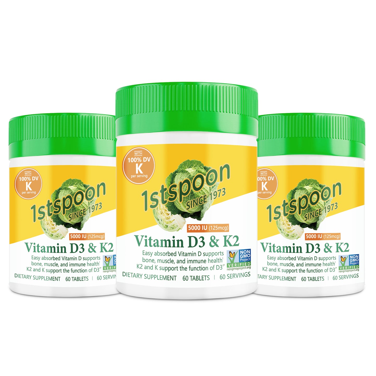 Vitamin D3 5000 IU (125 mcg) plus K & K2